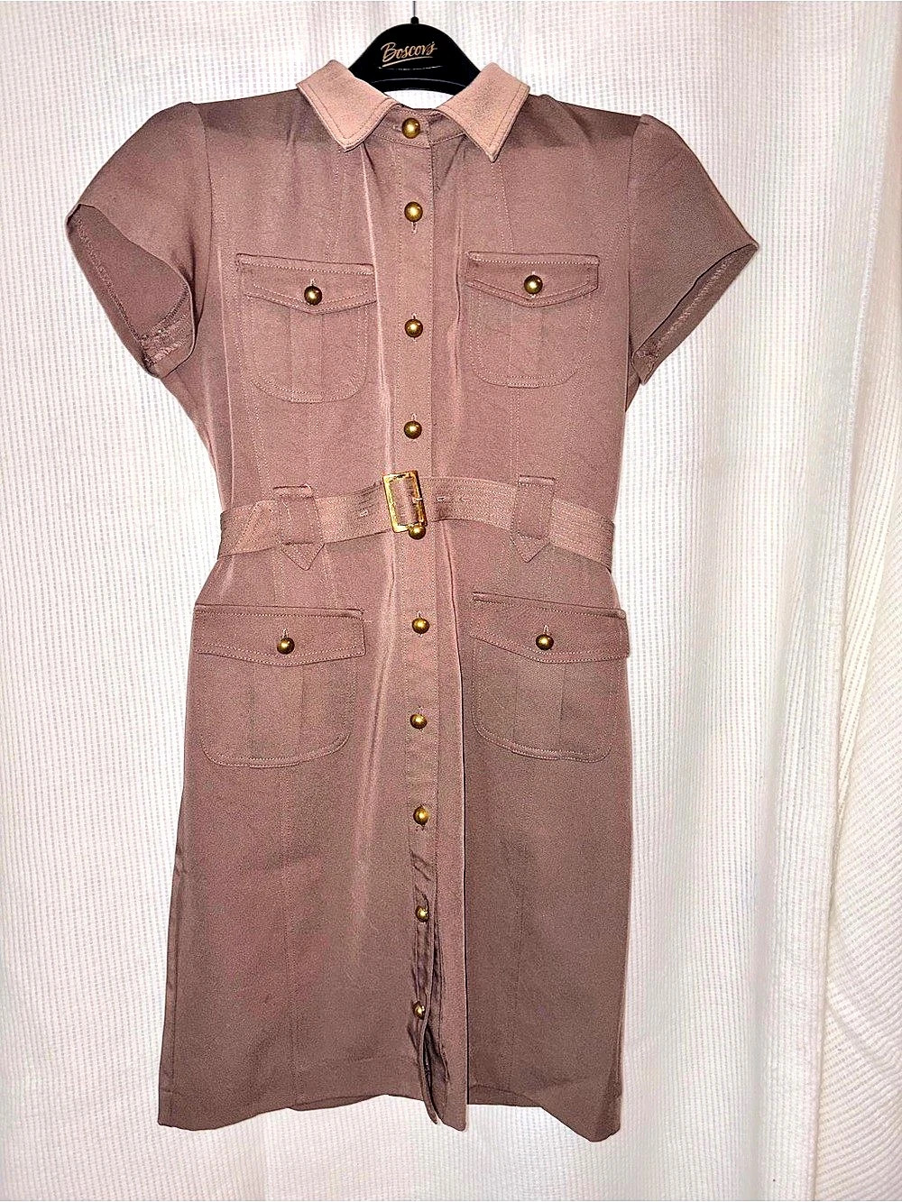 Shaggy Utility Mini Shirt Dress Brown Size 6 Like New